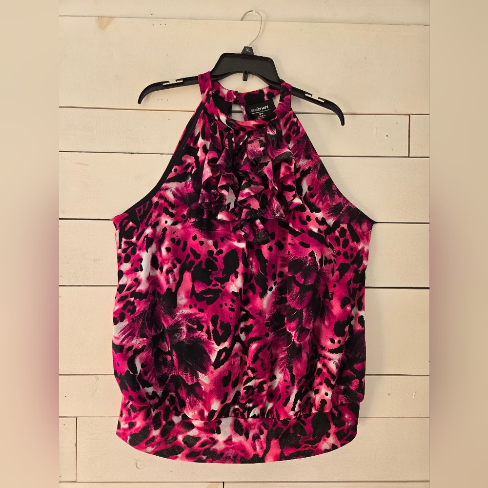 Lane Bryant Halter 22/24 pink leopard